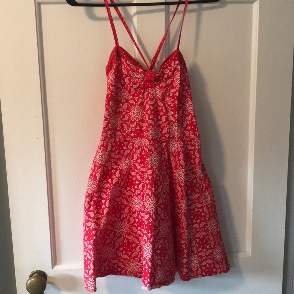 Bright coral pin up style dress